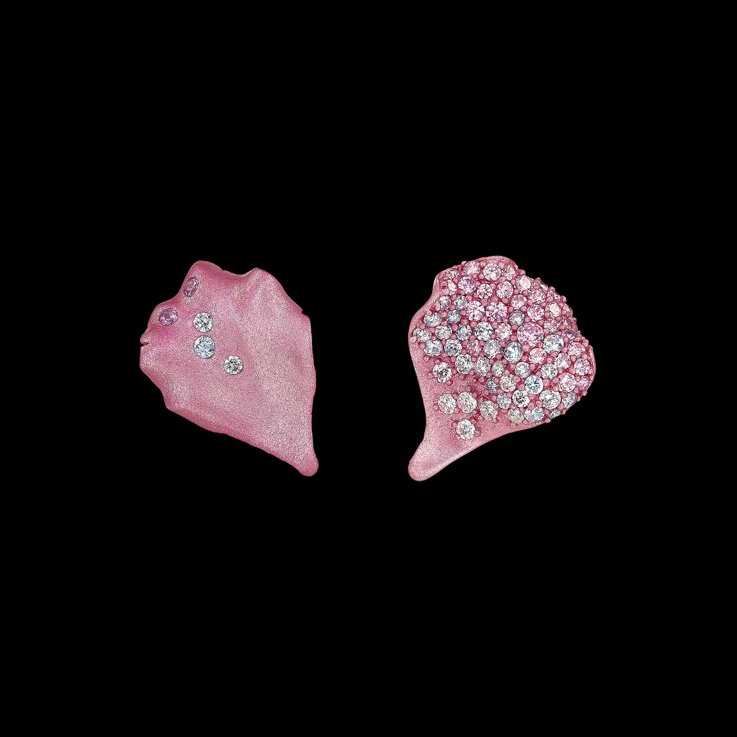 Blush Petal Studs, Earrings, Anabela Chan Joaillerie - Fine jewelry with laboratory grown and created gemstones hand-crafted in the United Kingdom. Anabela Chan Joaillerie is the first fine jewellery brand in the world to champion laboratory-grown and created gemstones with high jewellery design, artisanal craftsmanship and a focus on ethical and sustainable innovations.